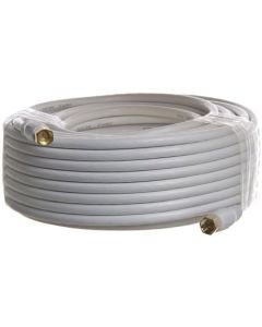 Pro-Techgroup 100 ft Premium Grade RG6 F-Type Quad Shielded Coaxial 18AWG CL2 Rated 75 Ohm White Cable for Antennas, Cable and Satellite TV