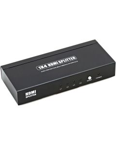 Cmple 4 Ports HDMI Powered Splitter 1x4 with Ultra HD 4K x 2K, 1080P & Full 3D Support (One Input to Four Outputs)