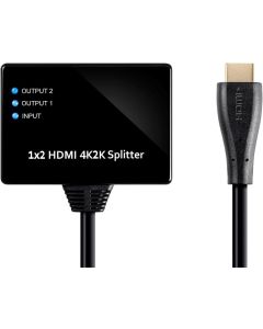 Monoprice Blackbird 4K 1x2 HDMI 2.0 Splitter | Pigtail, HDCP 2.2, 4K@60Hz, Gold Plated Connectors, HDMI Bus Powered (Compatible with PS4/5 Xbox Apple TV Fire Stick Roku Blu-Ray Player)