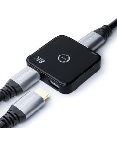 8K HDMI 2.1 Switch, HDMI Splitter, Bi-Directional (2 in 1 Out / 1in 2 Out), 4K@120Hz8K@60Hz,HDMI Switcher Selector, Supports 3D HD,Compatible with Xbox PS5/4/3 Blu-Ray Player Fire Stick Roku