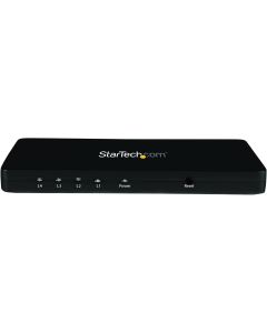 StarTech.com 4K HDMI Splitter - 4k 30Hz - 4 Port - Aluminum - Backward Compatible - HDMI Multi Port - HDMI Hub (ST124HD4K),Black