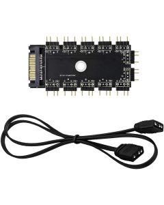 12 Way ARGB Splitter, 1 to 11 Ports 5V 3Pin RGB LED Splitter Hub with SATA Port