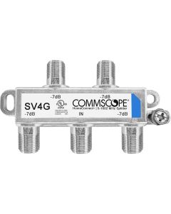 Commscope SV-4G HomeConnect 4-Way Coaxial Cable Splitter 5-1002 MHz CATV 120 dB 75 ohm IndoorOutdoor, Silver